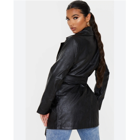 Women's Black Leather Jacket - Picture 9 of 12